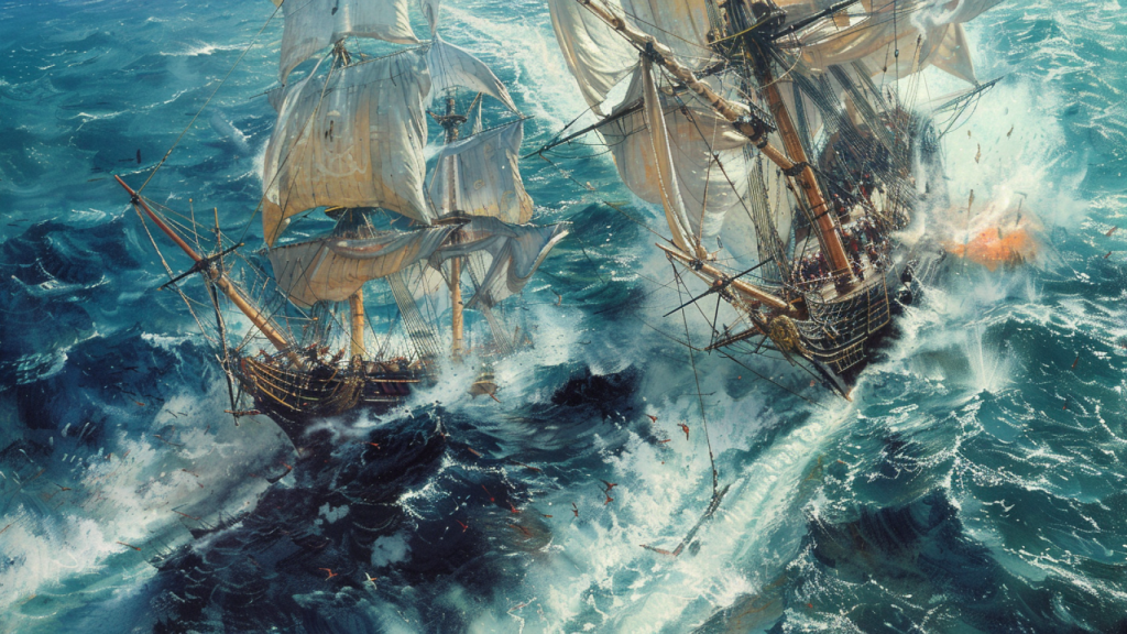 Representación artística del combate