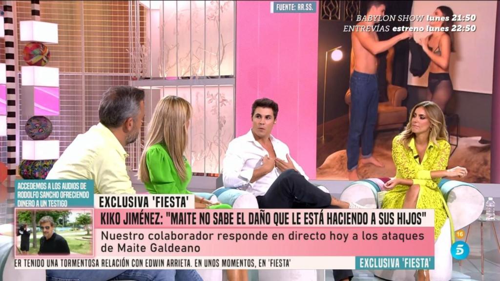 Kiko Jiménez en el plató de 'Fiesta'