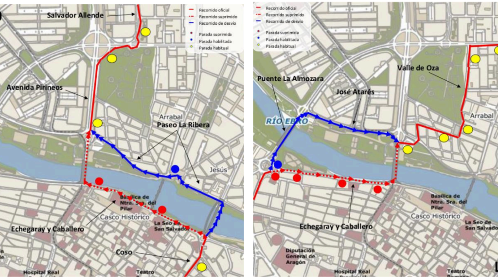 Desvíos en las líneas 29 y 36 del bus urbano.