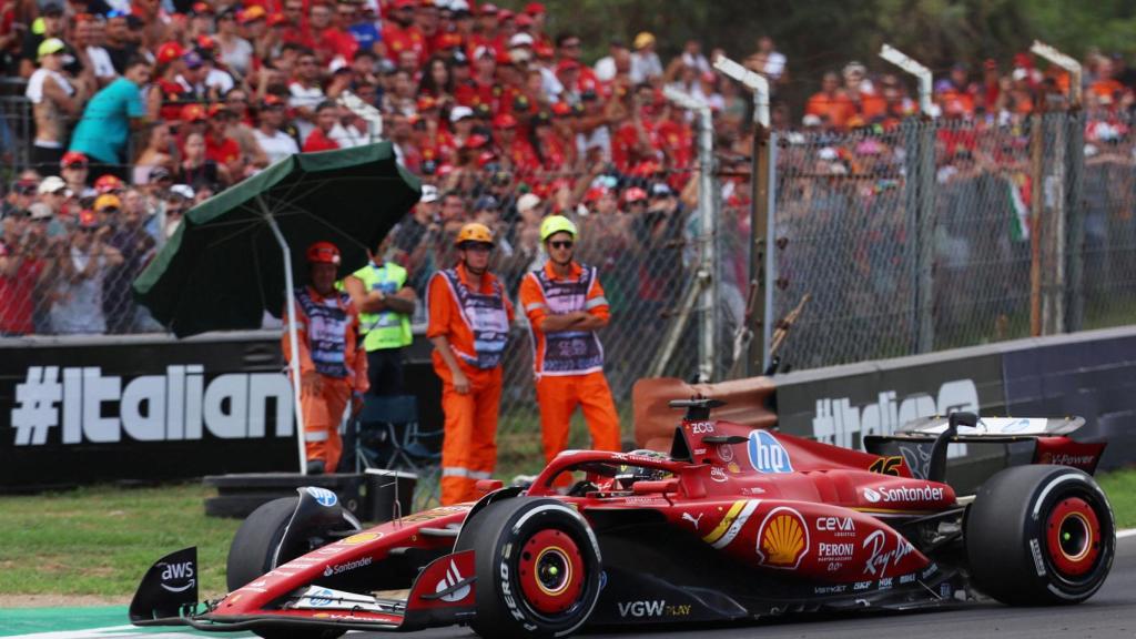 Charles Leclerc, en el circuito de Monza.
