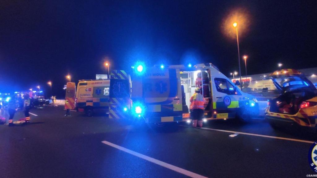 Actuación del Samer de Las Rozas en el accidente de la A-6.