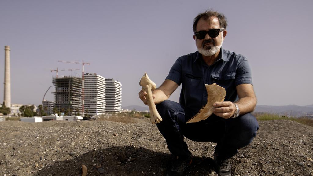 Una imagen del hallazgo, con las torres de Sierra Blanca de fondo.