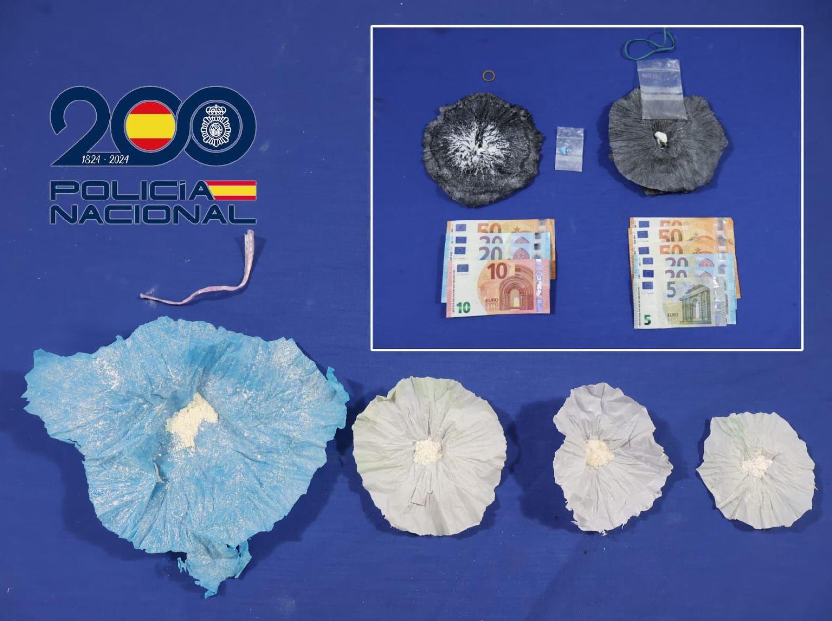 Droga y dinero incautados durante el Plan Estratégico de Respuesta Policial en Salamanca