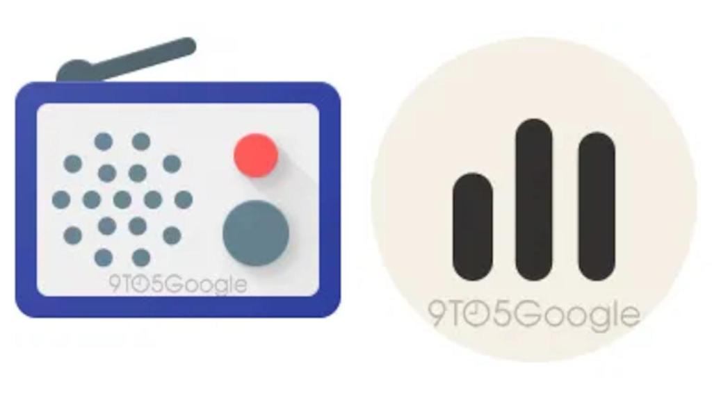 Nuevos iconos de radio (izq) y reproductor local (der) en Android Auto