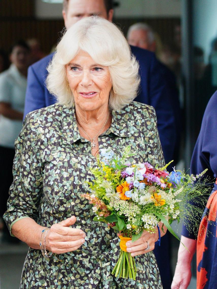 La reina Camila del Reino Unido este martes por la mañana.