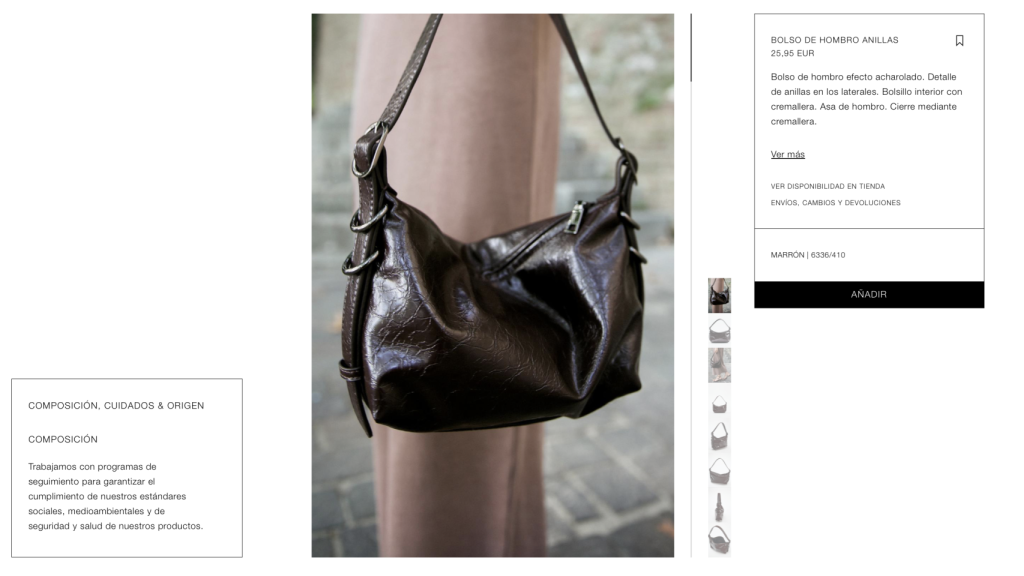 Bolso de hombro anillas.