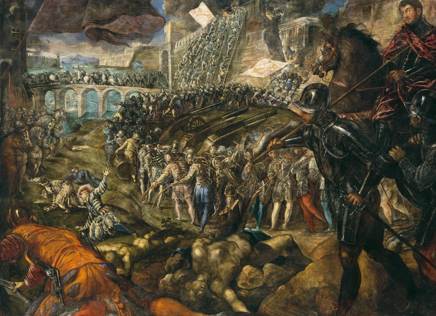 'Los fastos de los Gonzaga o Federico II Gonzaga conquista Parma'. Un lienzo de Jacopo Tintoretto.