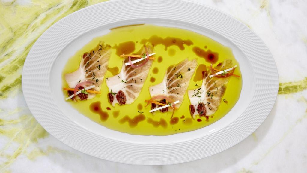 Carpaccio de ventresca de atún rojo.