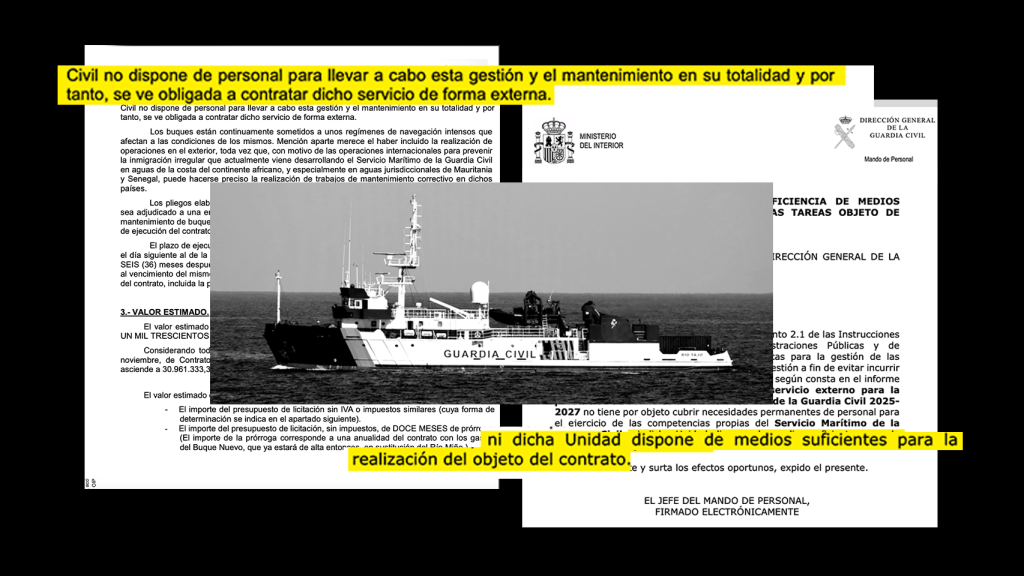 Informes de la Guardia Civil sobre sus buques oceánicos.