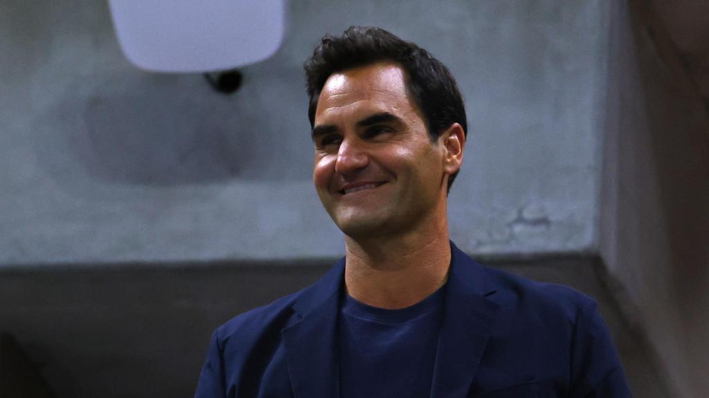 Roger Federer, como espectador en el US Open