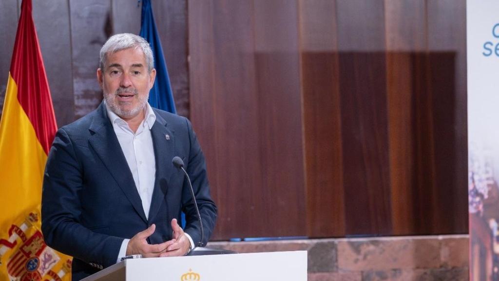El presidente de Canarias, Fernando Clavijo, este martes en un acto.