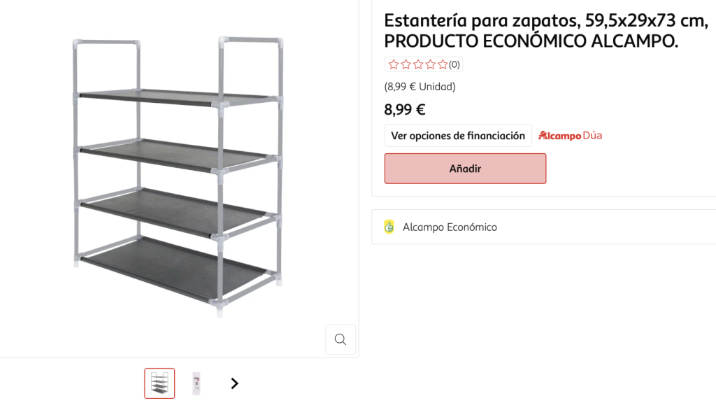 Estantería para zapatos.