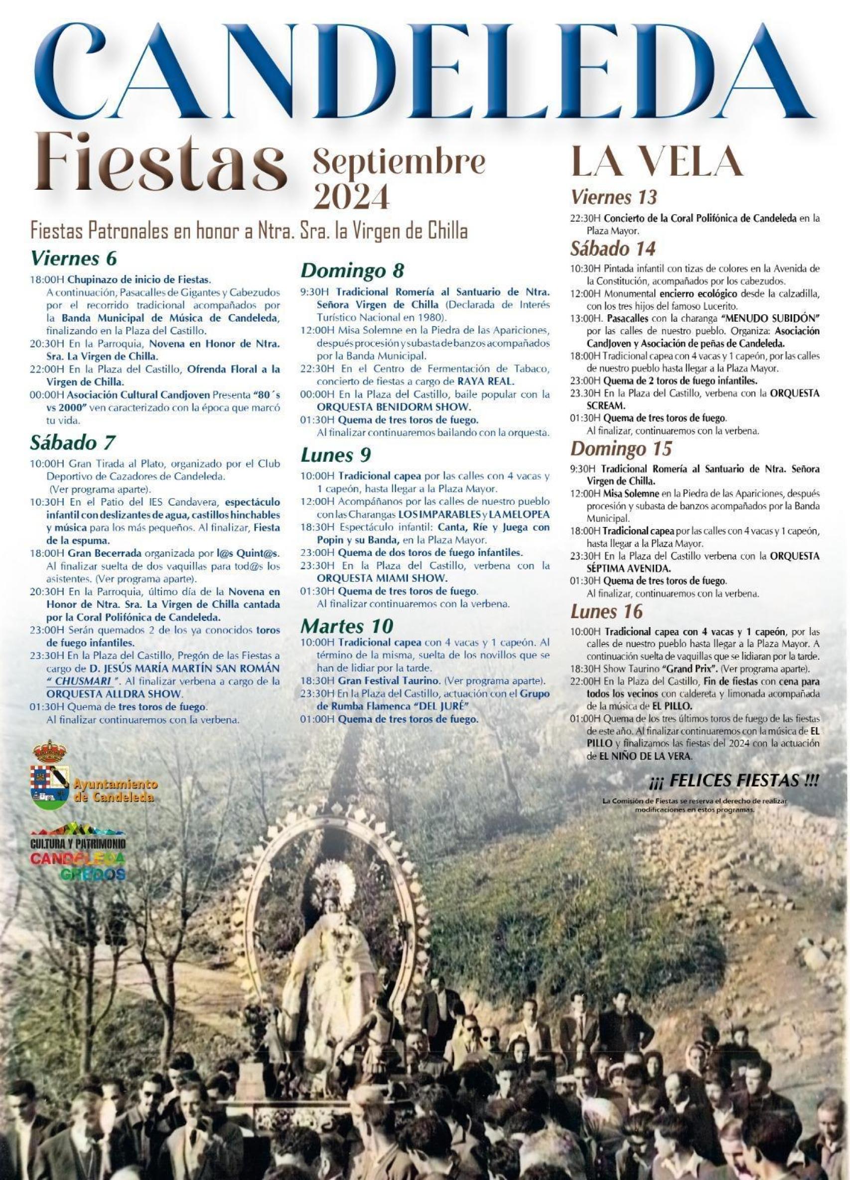 Programa de las fiestas de Candeleda 2024