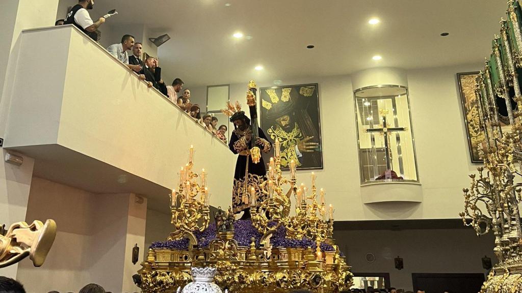 El Nazareno del Perdón en su Casa Hermandad este sábado.