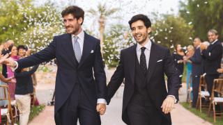 Juan Carlos Caballero y Javier Zamora tras darse el 'sí, quiero'.