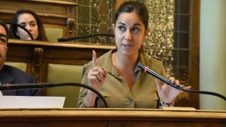 Blanca Jiménez durante el pleno del Ayuntamiento de Valladolid