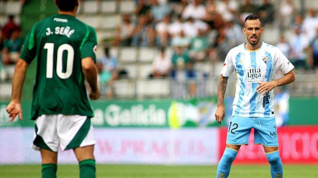 Manu Molina durante el Racing de Ferrol Málaga