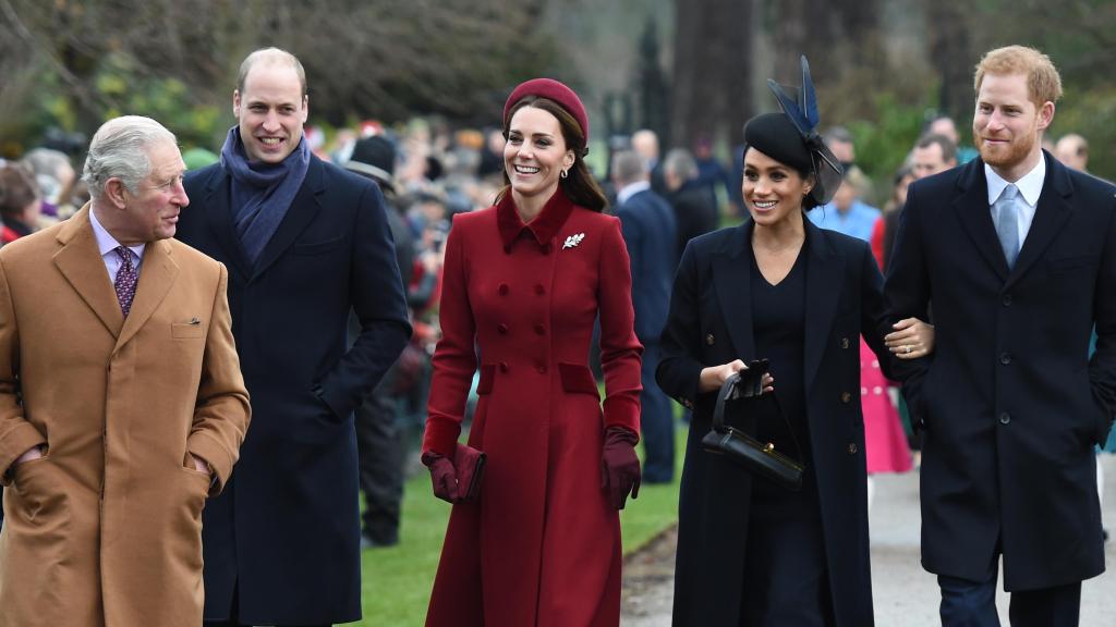 Carlos III, Príncipe Guillermo, Kate Middleton, Meghan Markle y Prince Harry en una imagen de archivo.
