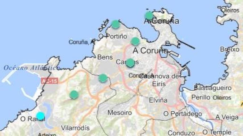 Calidad del aire en las estaciones de A Coruña