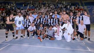 Los jugadores del Al Shabab celebran una victoria esta temporada.