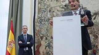 El gobernador del Banco de España, José Luis Escrivá, interviene durante la ceremonia de toma de posesión de su cargo.