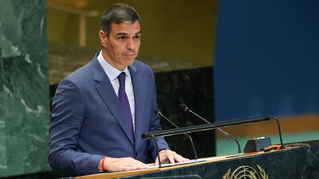 Pedro Sánchez este lunes en la Asamblea General de Naciones Unidas.
