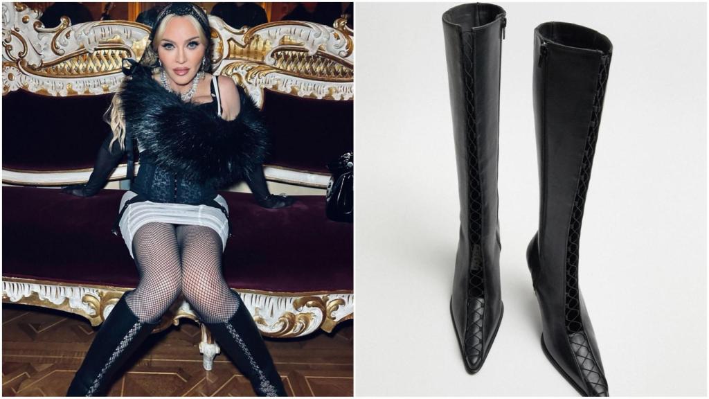 Madonna presume de botas de la marca gallega Miista.