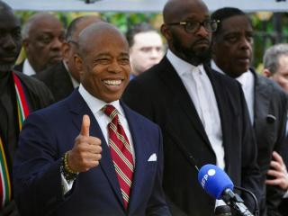 El alcalde de Nueva York, Eric Adams, este jueves tras ser acusado de corrupción.