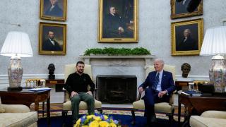 Joe Biden recibe a Volodímir Zelenski en la Casa Blanca este jueves.