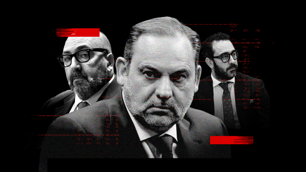 Koldo García, José Luis Ábalos y Víctor de Aldama en un fotomontaje.