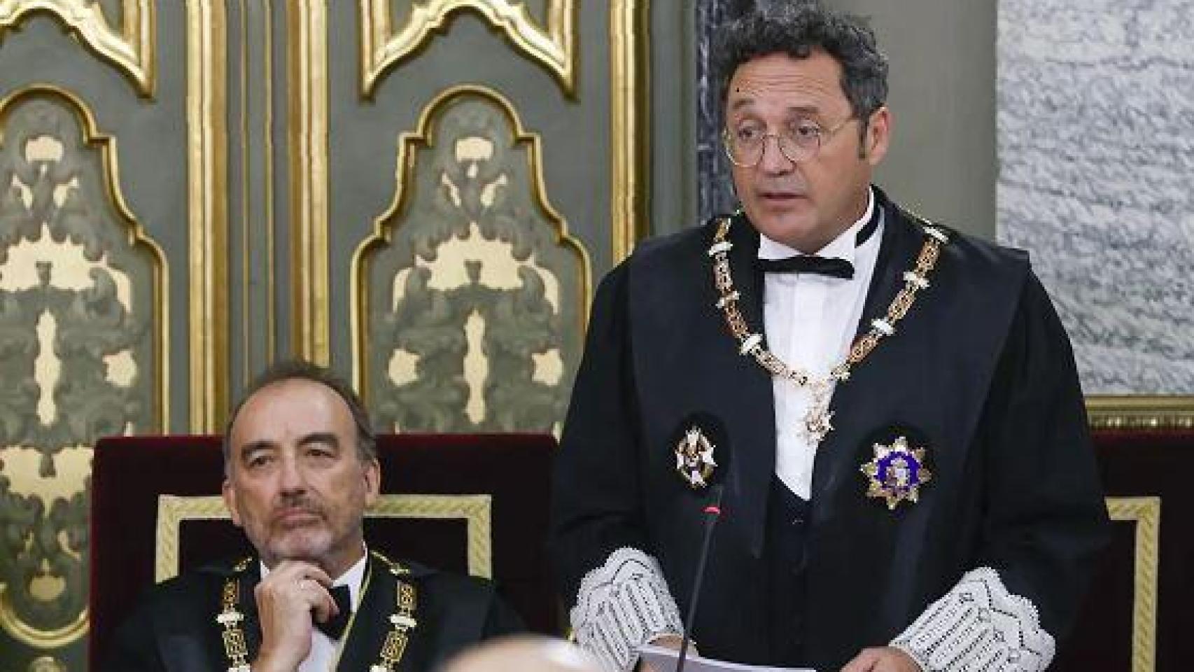 El fiscal general, Álvaro García Ortiz, el pasado 5 de septiembre,  junto al presidente de la Sala Penal, Manuel Marchena.