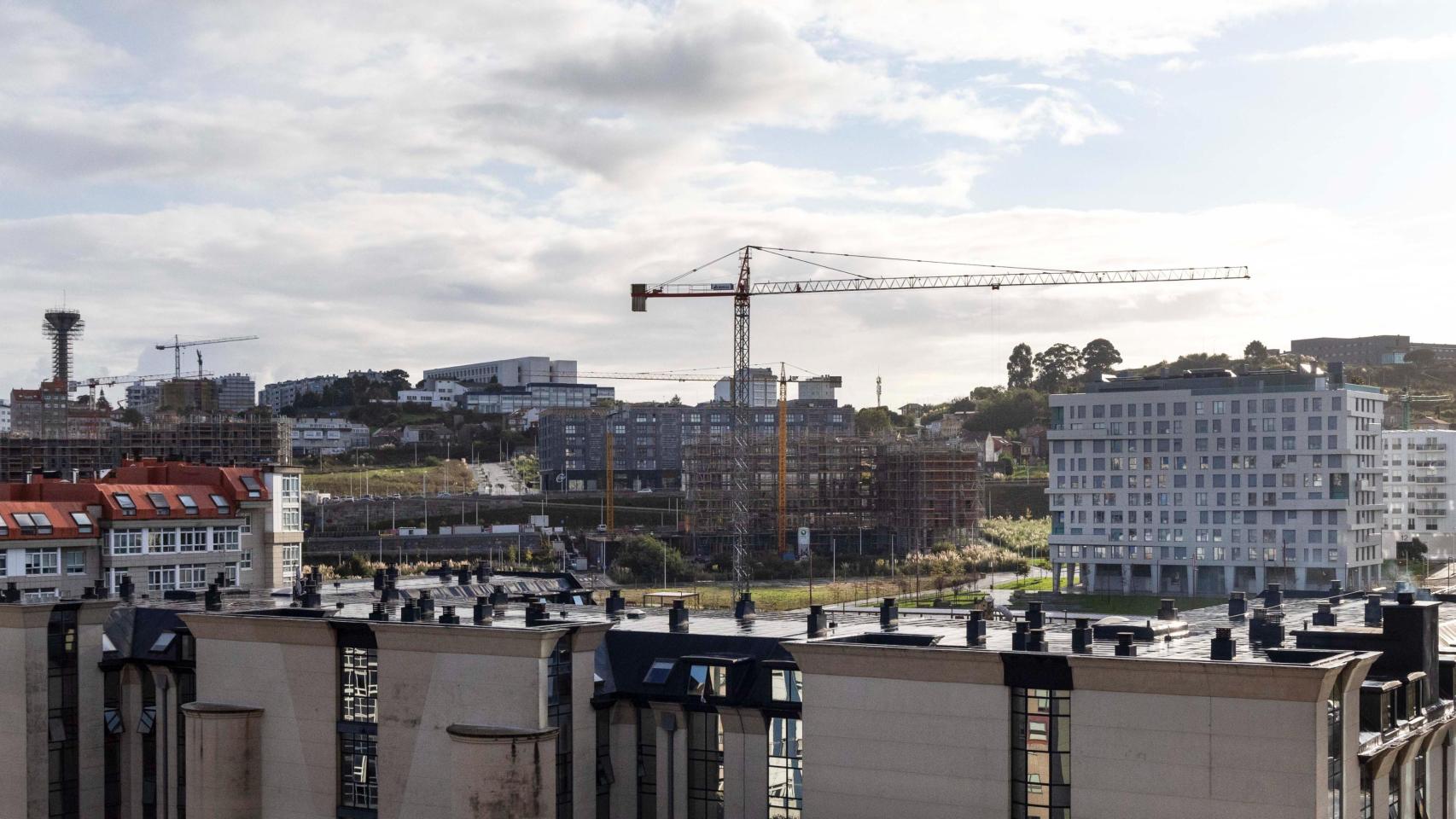 Obras en el barrio de Xuxán de A Coruña