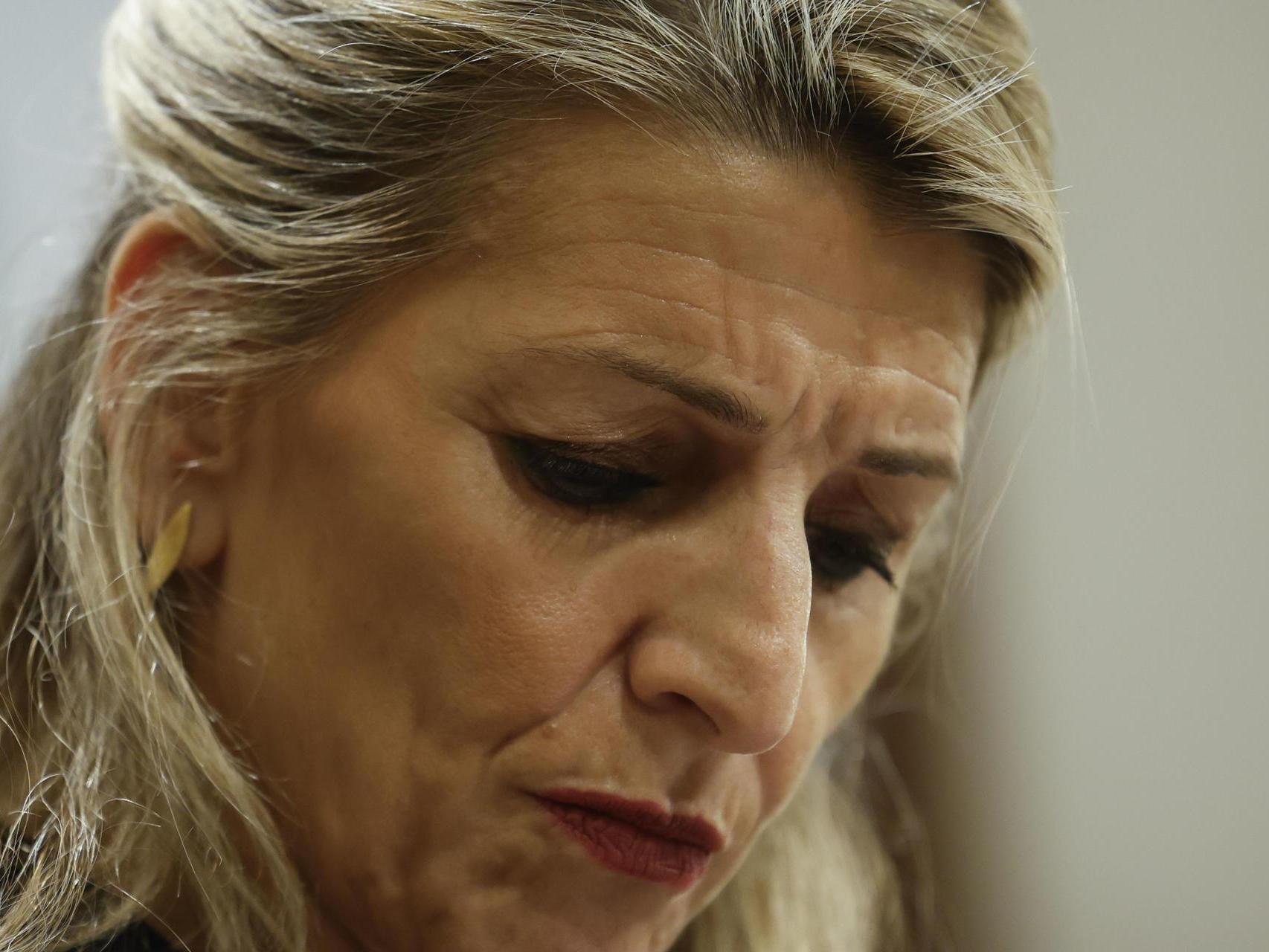 La vicepresidenta segunda del Gobierno, Yolanda Díaz, este lunes en el Congreso de los Diputados.