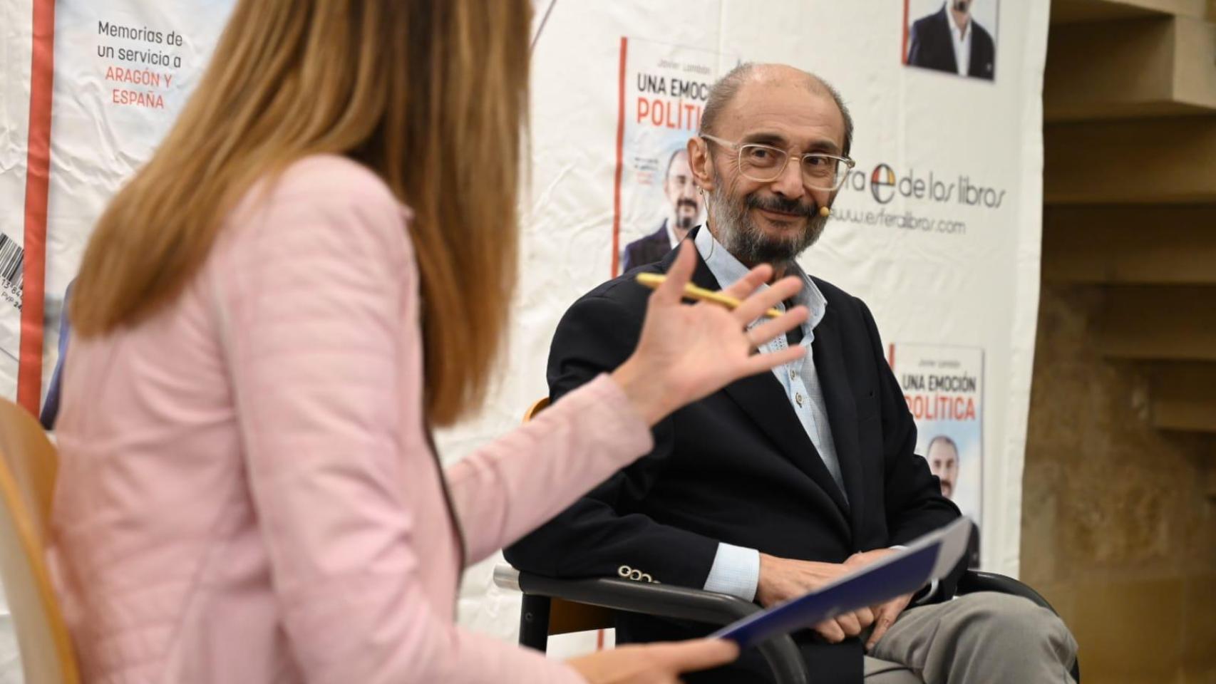 Lambán, en un acto en Huesca.