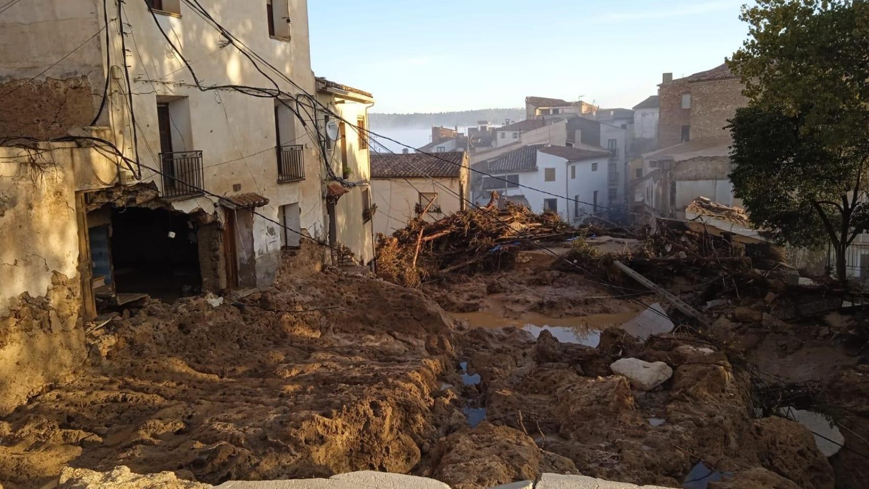 Letur (Albacete) en las horas posteriores al paso de la dana.