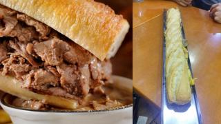 Bocadillo de carne gigante.