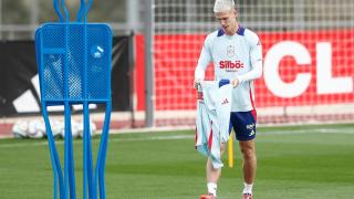 Dani Olmo, en un entrenamiento de la selección española