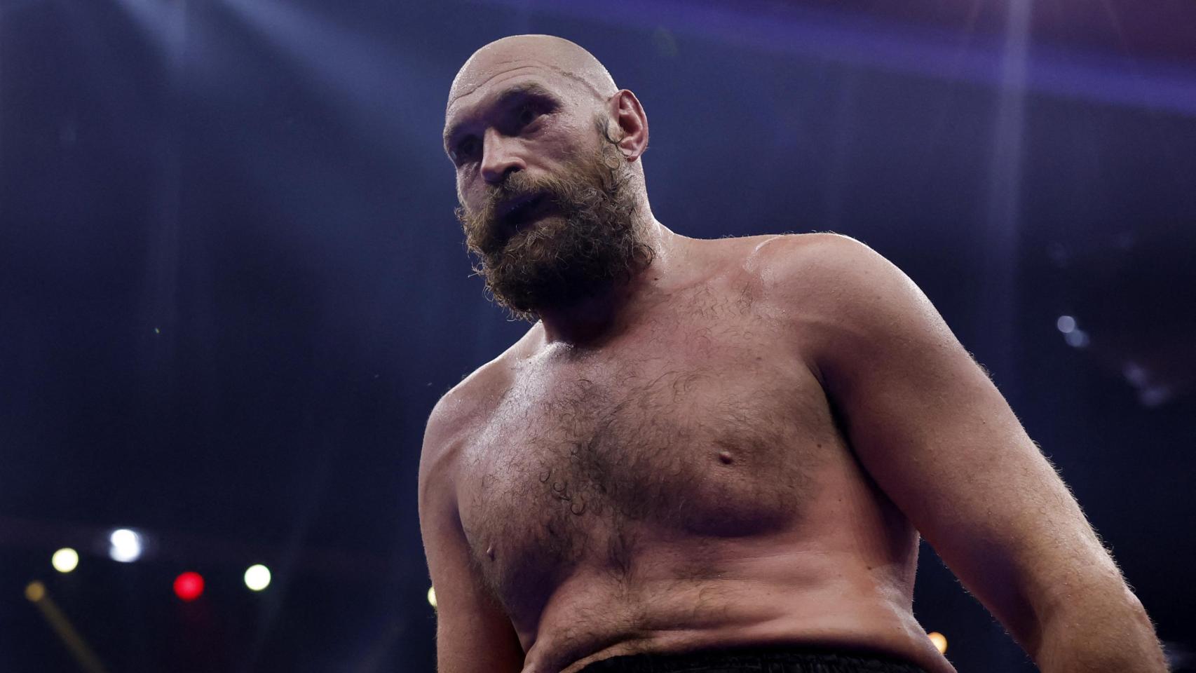Tyson Fury durante su pelea contra Oleksandr Usyk.