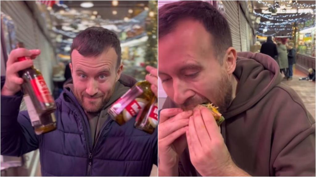 Cervezas y raciones del bar Sabor Sagrado de Madrid.