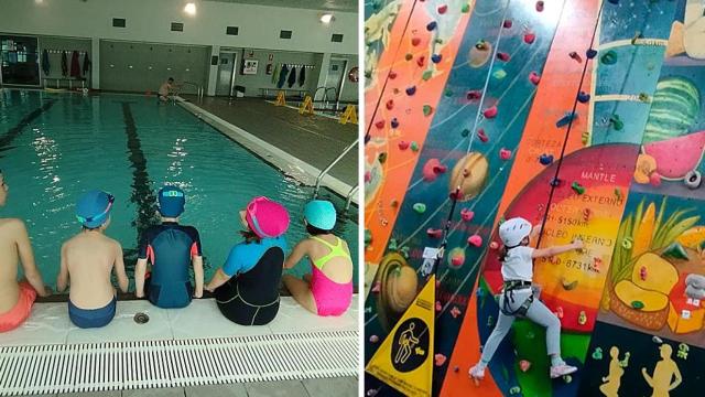 El proyecto 'Inclúyete a Natación' a la izquierda y actividades de la asociación Arroyo Inclusivo