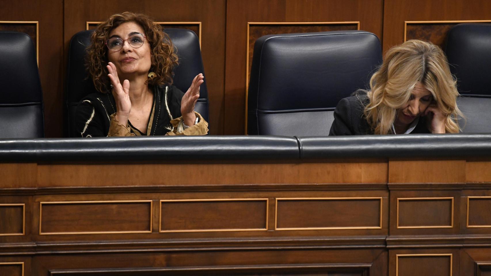 María Jesús Montero y Yolanda Díaz, vicepresidentas primera y segunda del Gobierno.