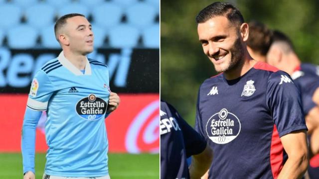 Los futbolistas gallegos Iago Aspas y Lucas Pérez.