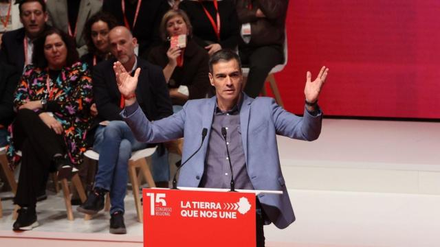 Pedro Sánchez, presidente del Gobierno, en un acto del PSOE en Extremadura este domingo.