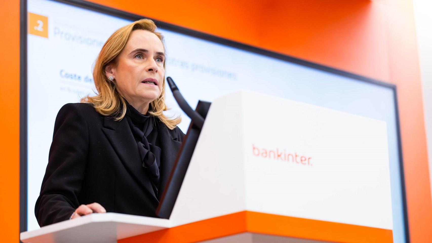 Gloria Ortiz, consejera delegada de Bankinter, durante la presentación de resultados del jueves.
