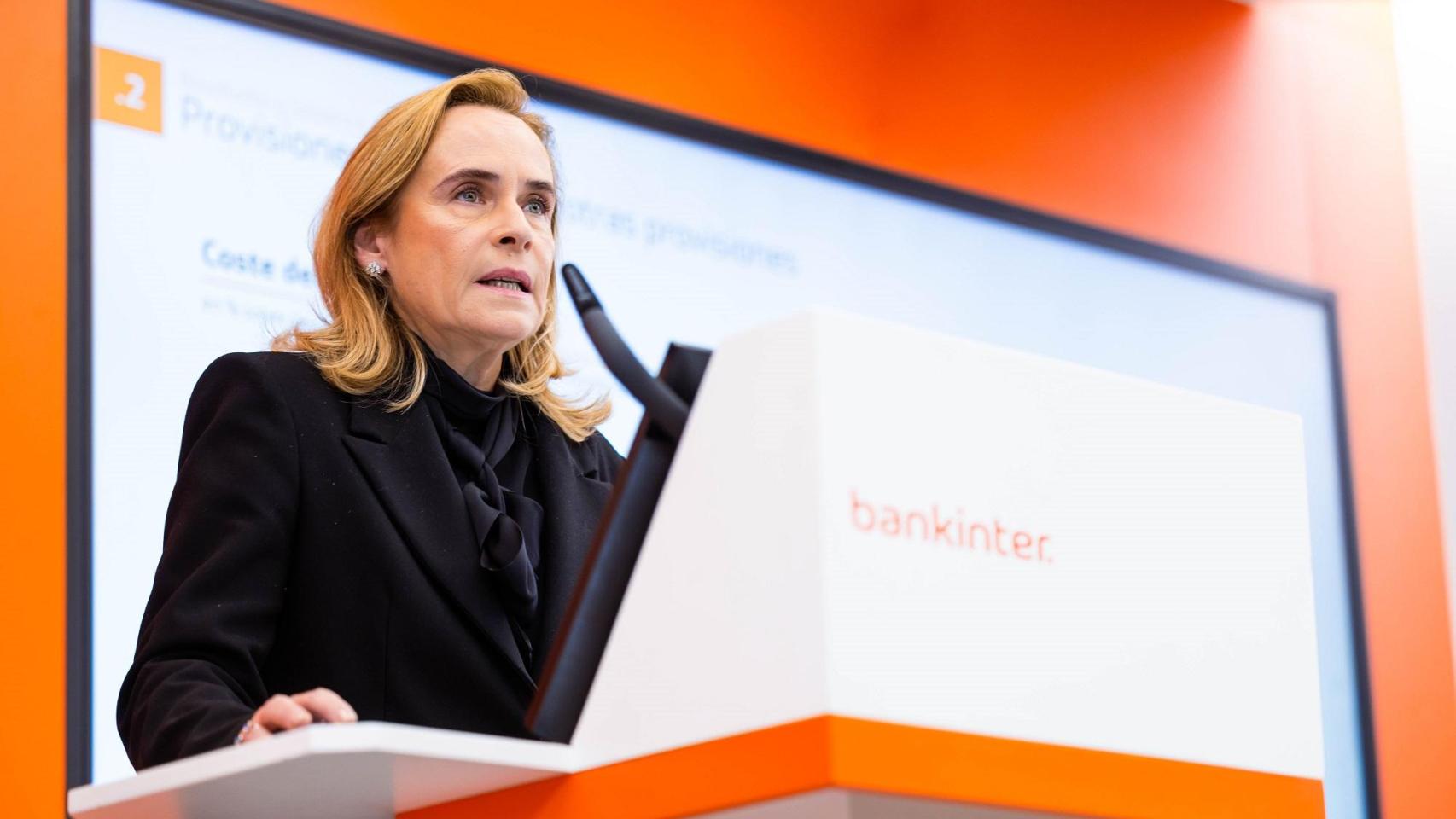 Gloria Ortiz, consejera delegada de Bankinter, durante la presentación de resultados del jueves.