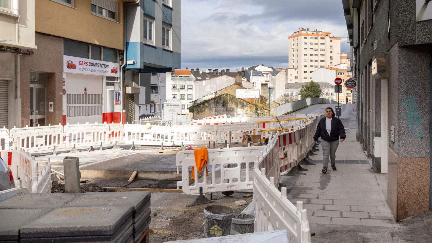 Las obras entre el Peruleiro y la calle Barcelona de A Coruña entran en una nueva fase.