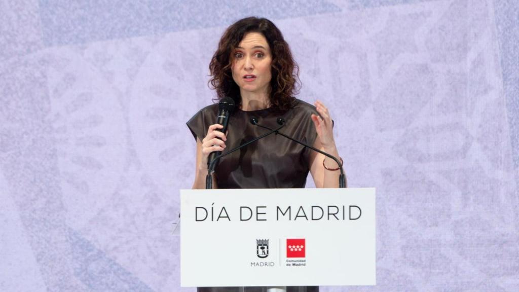 La presidenta de la Comunidad de Madrid, Isabel Díaz Ayuso, este viernes en el Día de Madrid, en la Feria de Turismo.