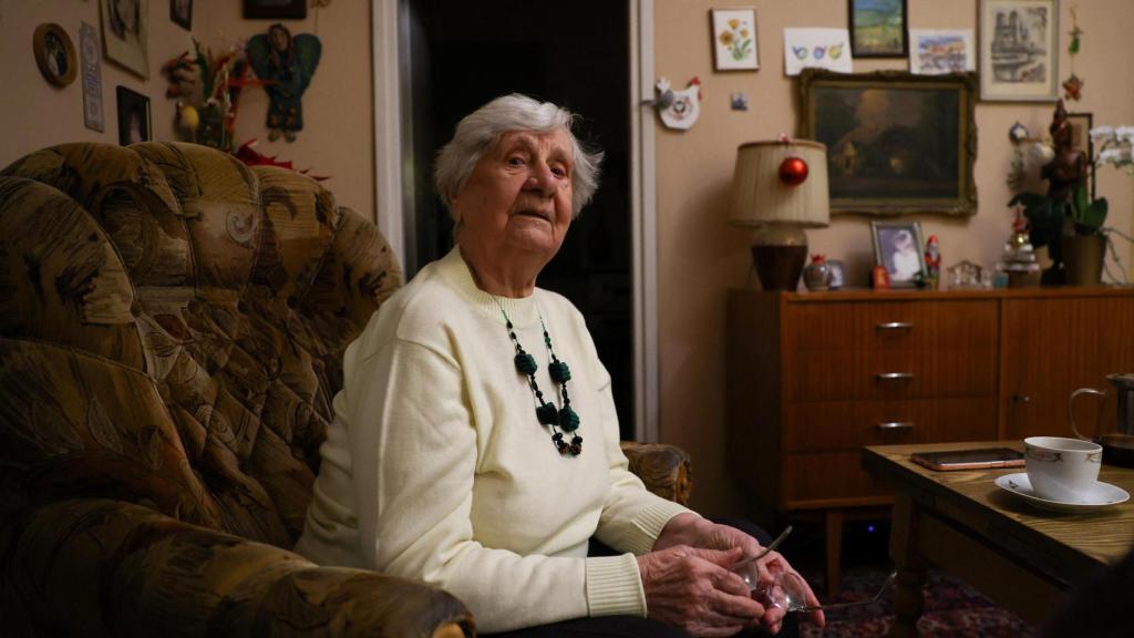 Janina Iwanska, 94, a retired pharmacist and Auschwitz-Birkenau survivor, speaks at her home, ahead of the 80th anniversary of the liberation of the Nazi German concentration and extermination camp Auschwitz, in Warsaw, Poland.