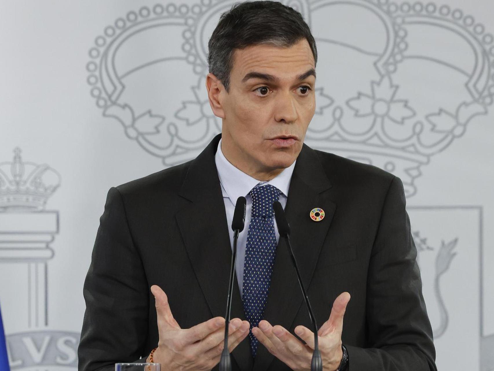 Pedro Sánchez, este martes en la rueda de prensa posterior al Consejo de Ministros.