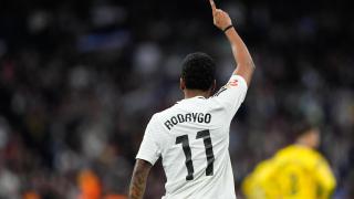 Rodrygo Goes celebra un gol a Las Palmas en un partido de La Liga